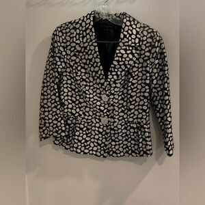 Chic Black Lined Beautiful Patterned Women's Blazer Classic Design